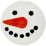 Beyond Deco Noel Kardan Adam Halısı, 80 cm El Yapımı Püsküllü ve Kabarık Alan Halıları, Ev için Kış Süslemeleri, Sevimli Noel Dekoru, Kaymaz Yıkanabilir Halı (Noel-Kardan Adam)