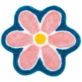 Beyond Deco Pembe Çiçek Kilimleri 88,9 cm, El Dokuma Renkli Komik Papatya Kilimi Yatak Odası, Mutfak, Banyo, Oturma Odası için, Sevimli Yuvarlak Alan Halıları