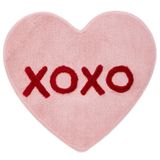 Beyond Deco XOXO Pembe Kalp Halı 88,9 cm, El Dokuma Krom Kalpler Sevimli Banyo Paspası, Havalı Mutfak Halıları, Kaymaz Banyo Paspası, Yeni Eve Taşınma Hediyesi