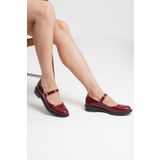 Beyond Kadın Bordo Rugan Bantlı Loafer Babet Ayakkabı 2,5cm Byndlfrk11