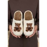 Beyond Kadın Ekru Teddy Bear İşlemeli Peluş Tüylü Ev Terliği 3 Cm BYNDİMJTEDDYBEAR