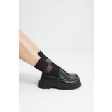 Beyond Kadın Siyah Deri Corteko Kalın Taban Loafer Makosen Ayakkabı 4,5cm Byndlfrk02