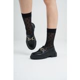 Beyond Kadın Siyah Deri Gc Tokalı Kalın Taban Loafer Makosen Ayakkabı 4,5cm Byndlfrk02