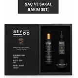 Beyoo Erkek Saç ve Sakal Bakım Seti – Güçlendirici Şampuan + Mat Şekillendirici + Argan Özlü Sakal Yağı - Siyah