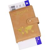 Beypa Pasaport Kılıfı Desenli-Tokalı Kadın/erkek - Bej
