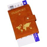 Beypa Pasaport Kılıfı Desenli-Tokalı Kadın/erkek - Kahverengi