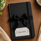 Beyra Decor Kişiye Özel Isim Yazılı Siyah Defter Lastikli Premium Not Defteri | Hediyelik - 0 - Siyah