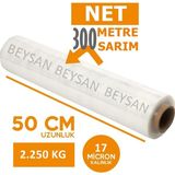 Beysan Palet Streç 17 Micron El Tipi 300 Metre Net 2,250 kg (6 Adet) - Beyaz