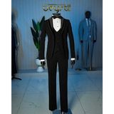 Beystil Erkek Şal Yaka Siyah Yelekli Damatlık ve Smokin Takım - Slim Fit - 6 Drop - 50