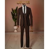 Beystil Kahverengi Mono Yaka Takım Elbise Nikol - Slim Fit - 46