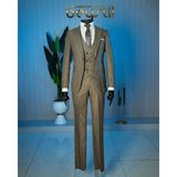 Beystil Sivri Yaka Kahverengi Takım Elbise Aysberg - Slim Fit - 6 Drop - 46