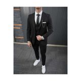 Beystil Sivri Yaka Siyah Takım Elbise Petek - Slim Fit