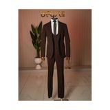 Beystil Slimfit Kahverengi Yelekli Takım Elbise Nikol - Slim Fit