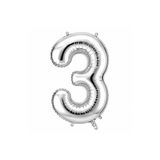 BeySüS 3 Rakam Folyo Balon Gümüş Rengi (36 cm)