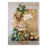 Beysüs 30 Küf Yeşili 15 Krom Gold 15 Deniz Kumu Pastel Ten Rengi Doğum Günü Ve Nişan Balon Zinciri Set