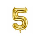 BeySüS 5 Rakam Folyo Balon Altın Rengi (36 cm)