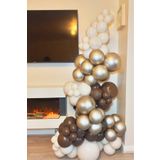 Beysüs 60'lı Balon Seti | Çikolata Kahve - Gold Krom - Krem | Zincir + Pompa