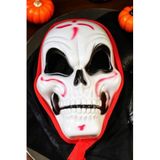 Beysüs Cadılar Bayramı Halloween Maske İskelet Tüllü Kırmızı Beyaz