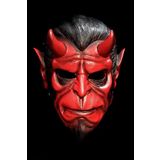 Beysüs Cadılar Bayramı Halloween Maskesi Hellboy Kırmızı Boynuzlu
