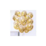 Beysüs Gold Konfetili Şeffaf Balon Seti 10 Adet