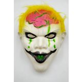 Beysüs Halloween Maske Palyaço Pembe Beyin Sarı Saç