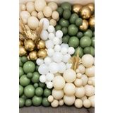 Beysüs Krem Okaliptüs Beyaz Gold Krom 60 Adet Balon Zincir ve Pompa Seti