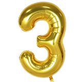 Beysüs Rakam Folyo Balon Gold 3 Rakam 40 İnç