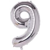 Beysüs Rakam Folyo Balon Gümüş 9 Rakam 40 İnç
