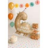 Beysüs Retro Sevimli Dinazor Happy Birthday Yazılı Folyo Balon