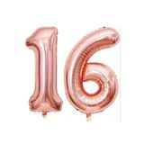 BeySüS Rosegold 16 Rakam Folyo Balon 80 cm