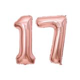 BeySüS Rosegold 17 Rakam Folyo Balon 80 cm
