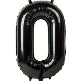 Beysüs Siyah 0 Rakam Folyo Balon 80 cm