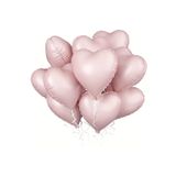Beysüs Soft Pembe Retro Kalp Folyo Balon 18 inç 5 Adet