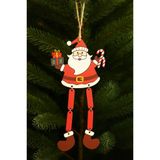 Beysüs Yılbaşı Ağacı Süsü Sallanan Bacaklı Ahşap NOEL BABA 27 cm