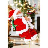 BeySüS Yılbaşı Süsü Tırmanan Noel Baba Müzikli Hareketli Zincirli Dekor