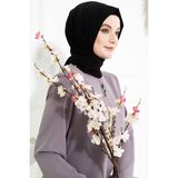 Beyza 3487 Yaprak Detaylı Gri Ferace