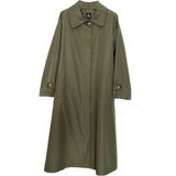 Beyza Betül Kolları Saten Leopar Astarlı Oversize Trençkot - Haki - 46