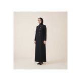 Beyza Giyim 9558 Ferace Kare Aksesuarlı Siyah