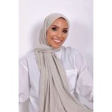 Beyzak Açık Bej Luxury Penye Şal - Kadın Tesettür Jersey Hijab Lycra Shawl