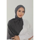 Beyzak Antrasit Luxury Penye Şal - Kadın Tesettür Jersey Hijab Lycra Shawl