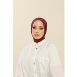 Beyzak Bordo Pratik Penye Şal - Kadın Tesettür Cırt Cırtlı Hijab Bone