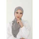 Beyzak Gri Luxury Penye Şal - Kadın Tesettür Jersey Hijab Lycra Shawl