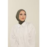 Beyzak Haki Pratik Penye Şal - Kadın Tesettür Cırt Cırtlı Hijab Bone