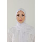 Beyzak Kar Beyaz Luxury Penye Şal - Kadın Tesettür Jersey Hijab Lycra Shawl
