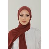Beyzak Koyu Kiremit Luxury Penye Şal - Kadın Tesettür Jersey Hijab Lycra Shawl
