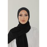 Beyzak Siyah Luxury Penye Şal - Kadın Tesettür Jersey Hijab Lycra Shawl