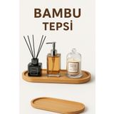 BEYZANA 1 Adet Bambu Oval Sunum Ve Servis Tepsisi - Ahşap Tepsi - Yağdanlık Altlığı.