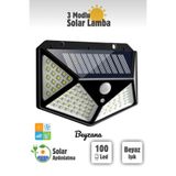 BEYZANA 1 Adet Solar Güneş Enerjili Enerji Hareket Sensörlü Duvar Lambası & Bahçe Lambası & 100 Ledli