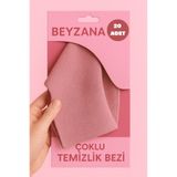 BEYZANA ( 20 Adet ) Pembe Mikrofiber Mutfak Temizlik Bezi 15 x 15 Leke Tutmaz Koku Yapmaz