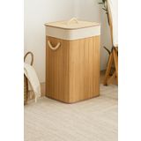BEYZANA 35x35x50 Cm Kare Bambu Kirli Sepeti